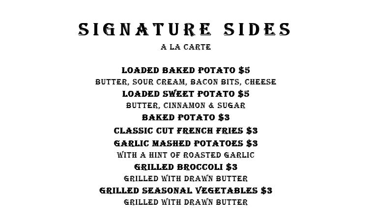 Signature Sides A La Carte