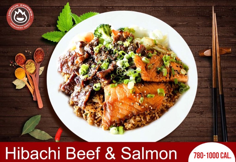 Hibachi Express Brandywine Hibachi Beef & Salmon Hibachi Combo